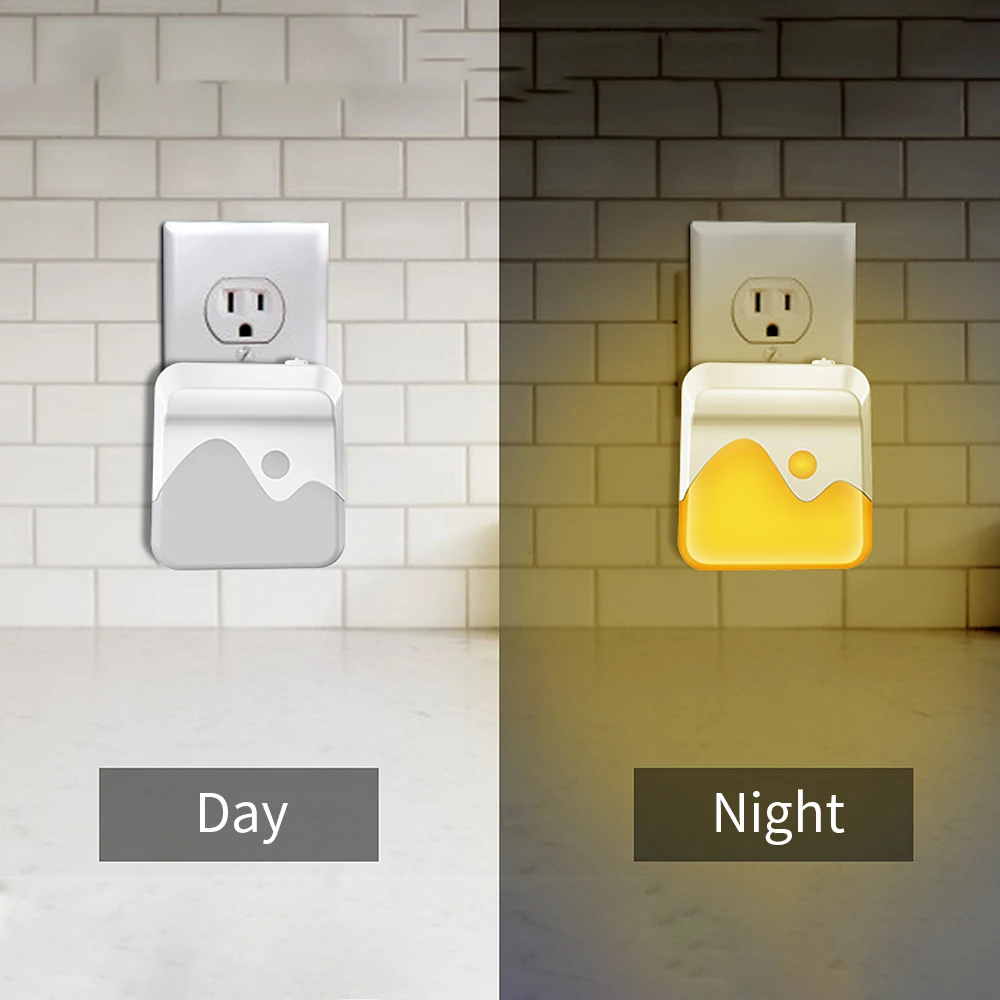 

LED Night Light Light Sensor Control UK EU US Plug Promise Dimming Nightlight Lamp For Kids Mini Living Room Bedroom Lighting