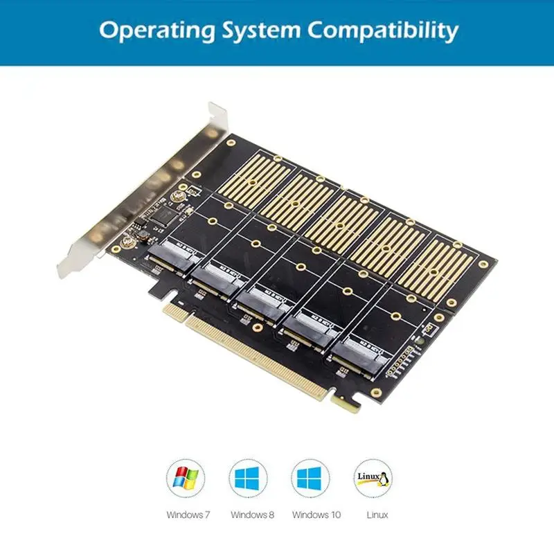 плата расширения pcie3 0 x16 на 5 порто