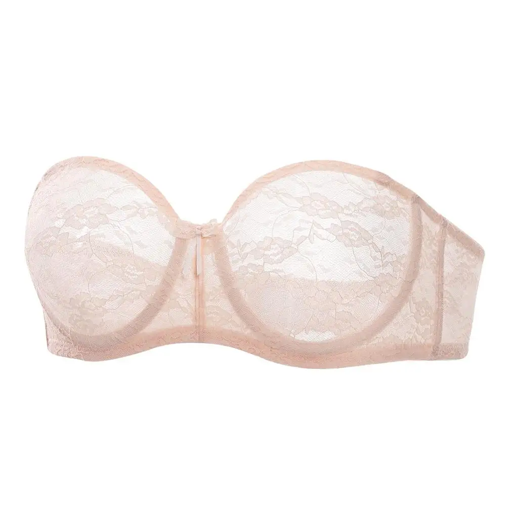 Женский базовый прозрачный бюстгальтер трансформер на косточках без подкладки с