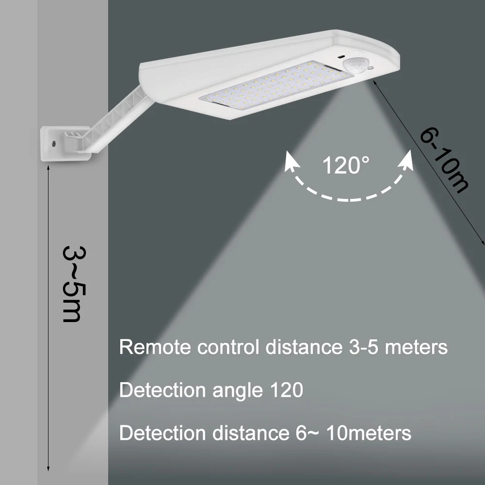 

1/2pcs 66 LED Solar Lamp 3 Modes Outdoor Waterproof Solar Wall Light Adjustable Remote Control For Garden Yard Pathway Lamps