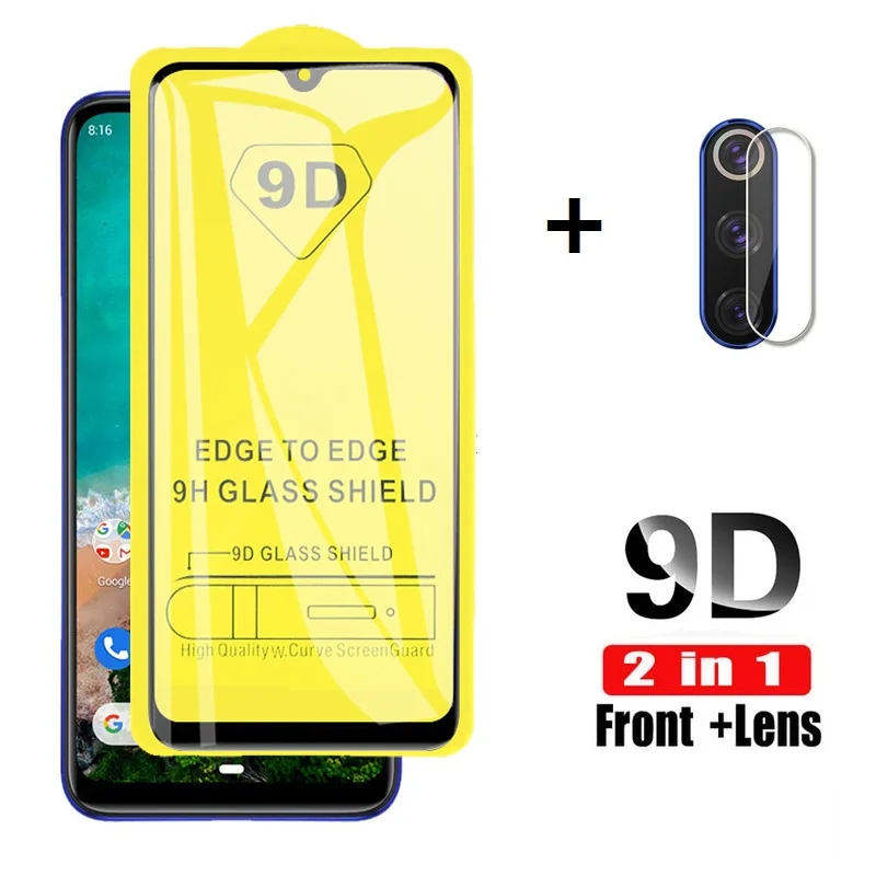 

9D Tempered Glass for Xiaomi Mi A3 A2 Lite A1 Pocophone F1 Poco F2 Pro Glass Camera Lens Screen Protector Film Foil