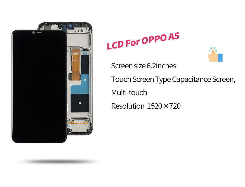 6," ЖК-экран для OPPO A5 A5S AX5 AX5S, сенсорная панель, дигитайзер для OPPO A5 AX5, дисплей с рамкой