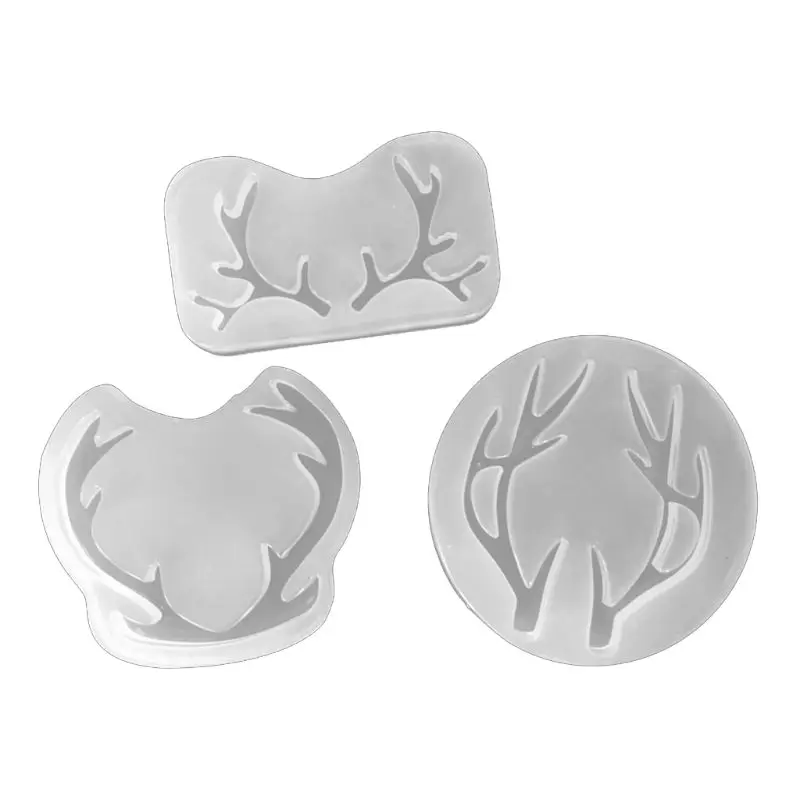

3Pcs Crystal Epoxy Resin Mold Christmas Elk Hairpin Pendant Casting Silicone Mould DIY Crafts Jewelry Making Tools