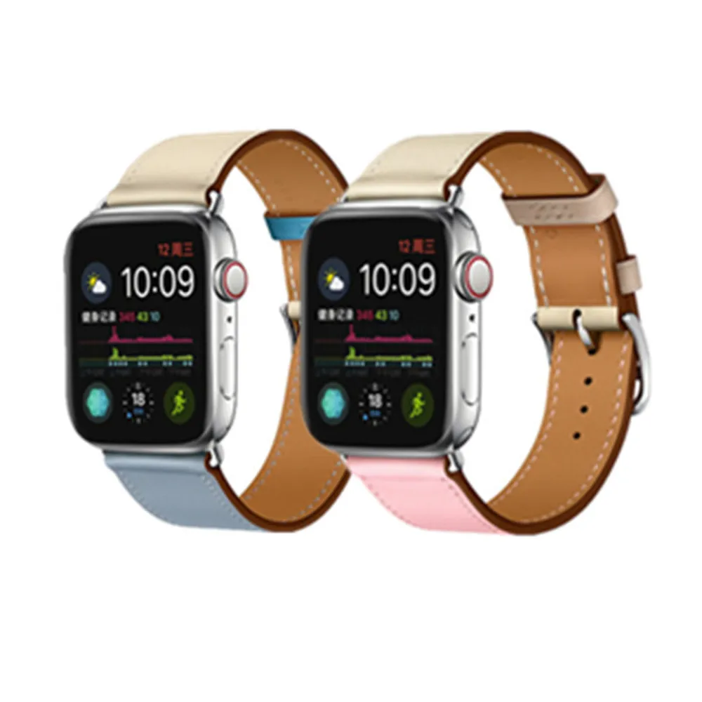 Один тур ремешок из натуральной кожи петлевой для Apple Watch Band 42 мм 38 мм 40 мм 44 мм для iWatch Series 1 2 3 4