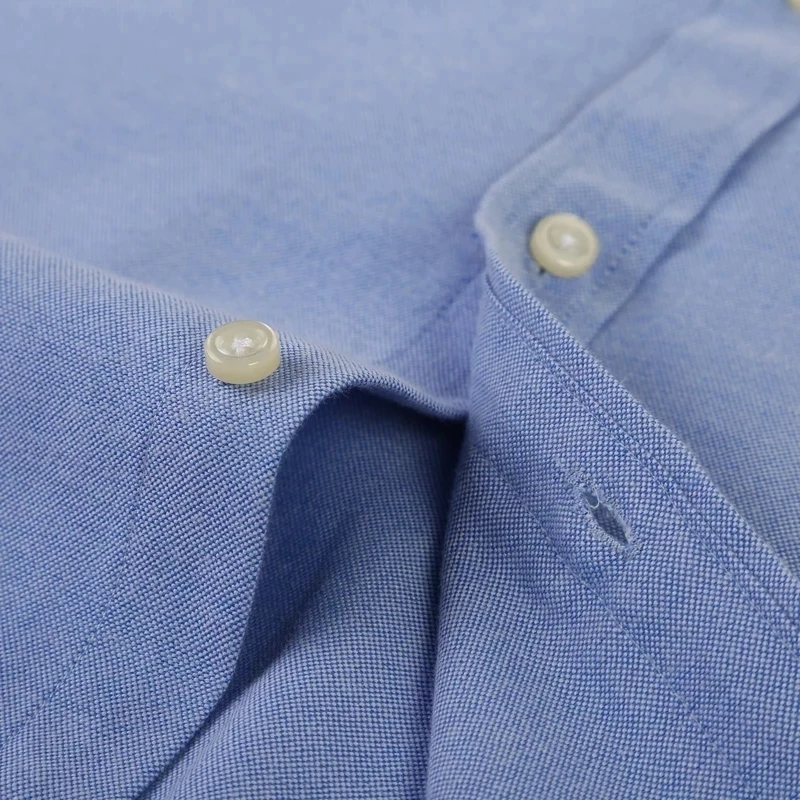 New Size S -7XL Blue Men Shirt Long Sleeve 100% Cotton Oxford Soft Comfortable Regular Fit Quality Business Man Casual Shirts