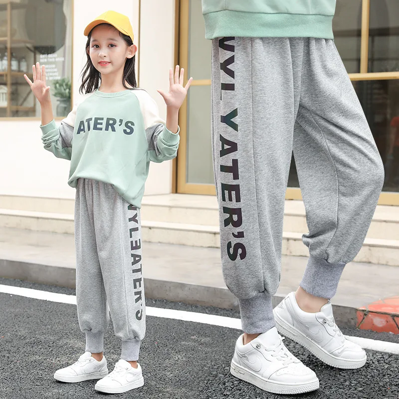 Повседневные штаны для девочек осенний Новый стиль 2020 детские брюки в Корейском