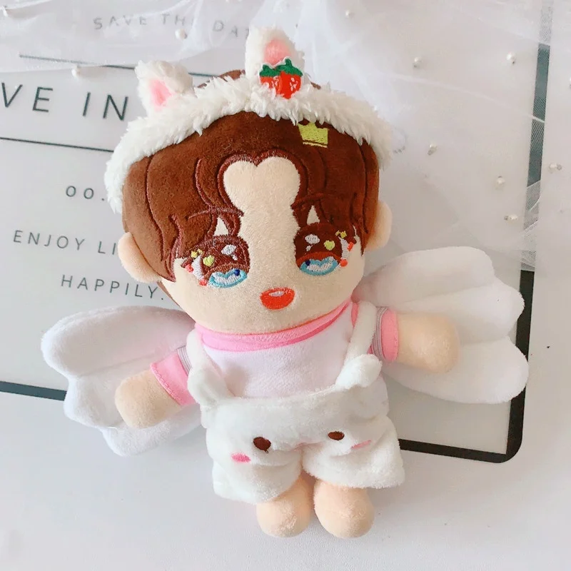 

Плюшевая Кукла со звездой, аксессуары для кукол, Одежда для куклы, Белые и розовые крылья ангела, подарок для девочек, 20 см