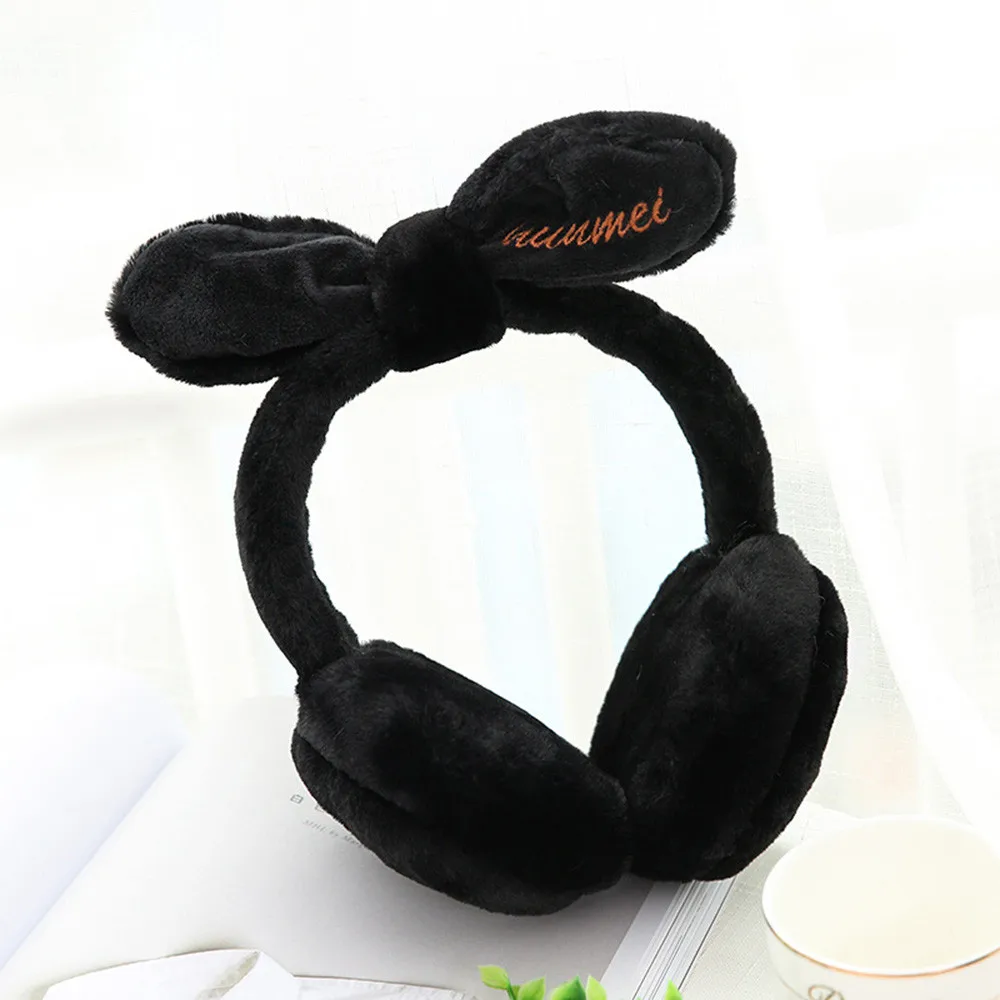 Теплые зимние плюшевые наушники с милым кроликом для женщин и девочек - купить по