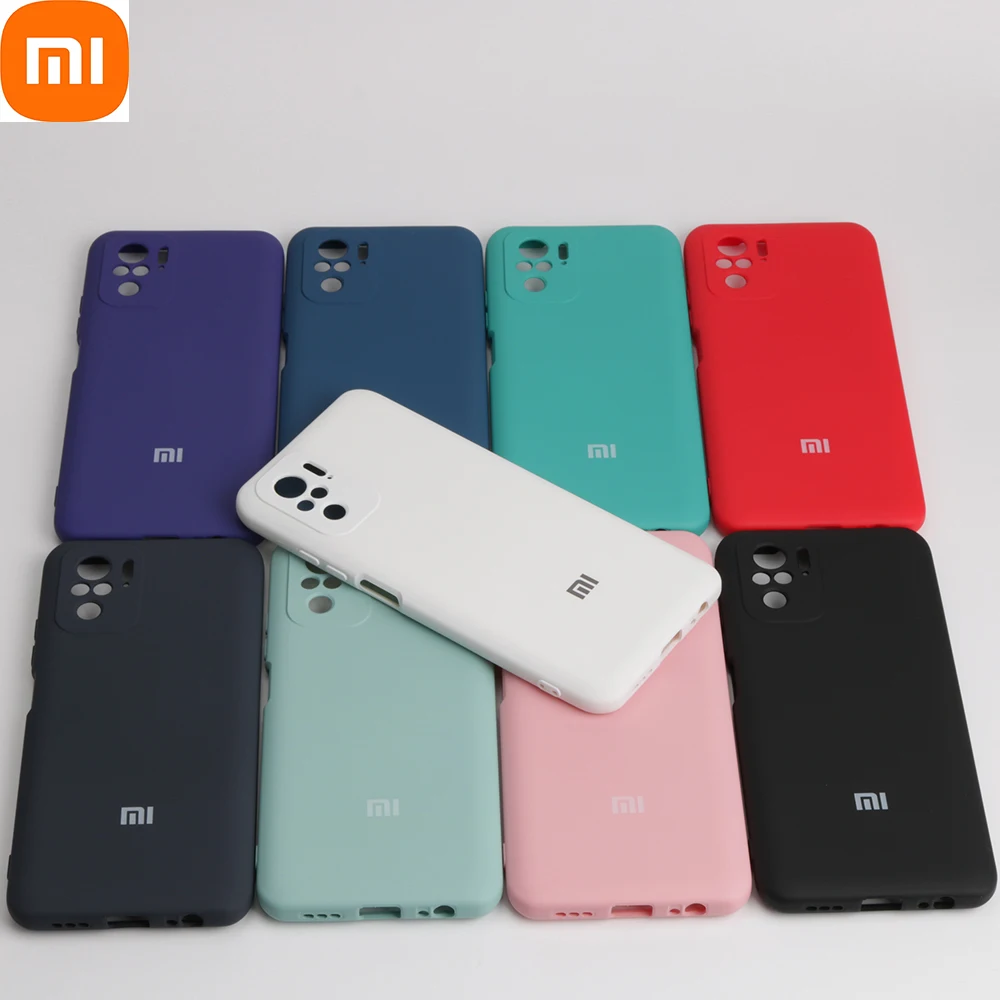 

For Original Xiaomi Redmi Note 10 4G/Note 10S Silky Liquild Silicone Case Full Protective Back Cover Luxury Shockproof Shell