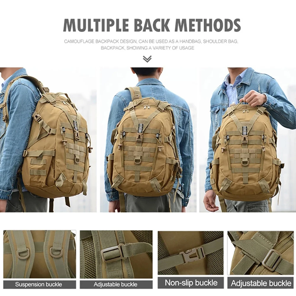 40L camping backpack men's travel bag tactical military mountaineering and trekking | Спорт и развлечения