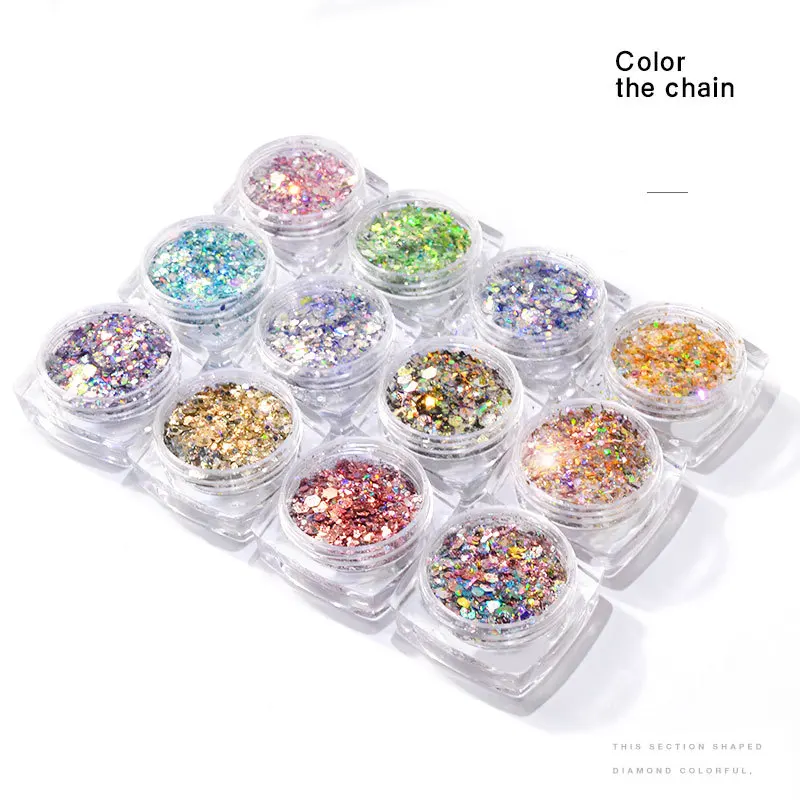 1 шт. Блестящий Порошок для ногтей пигмент DIY чешуйчатый Дизайн украшения