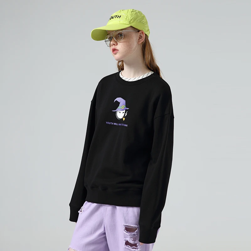 Toyouth уличная одежда с забавным принтом, толстовки с длинным рукавом, женские толстовки с круглым вырезом, Повседневная зимняя толстовка, топы