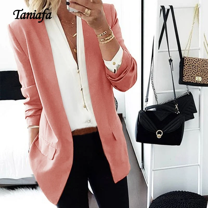Taniafa 2019 Новое поступление тонкий пиджак женский осенний Повседневный офисный
