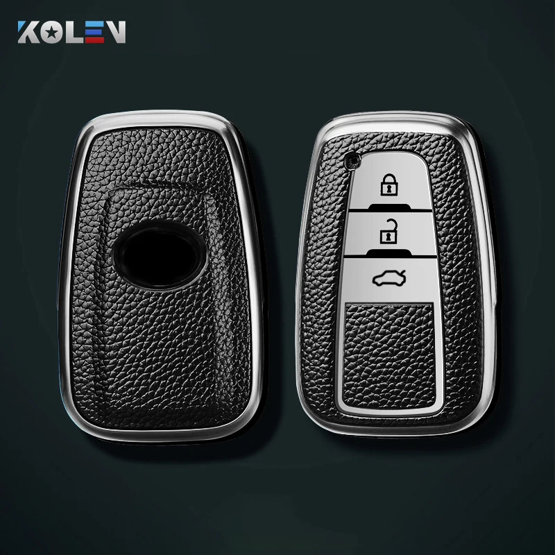 

Leather+TPU Car Remote Key Cover Case Shell For Toyota Camry RAV4 Prius CHR C-HR Avalon Corolla Land Cruiser Prado Accessories
