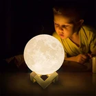 СВЕТОДИОДНЫЙ ночник в виде Луны с 3D рисунком, заряжаемый светильник с сенсорнымдистанционным управлением, 316 цветов, светильник лампа для спальни, лампа для дома