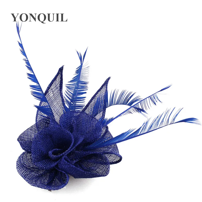 Розовый королевский синий аксессуары дизайна волос Дерби Sinamay свадебные