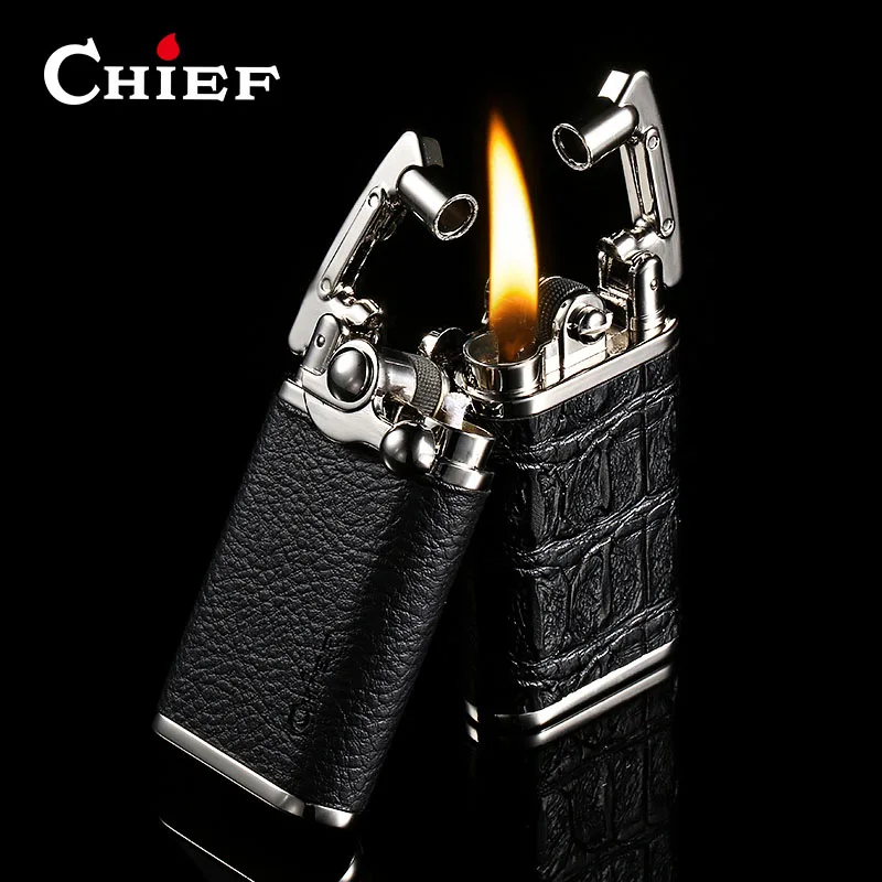 Латунная Зажигалка Chief креативный ветрозащитный шлифовальный круг рокер старая