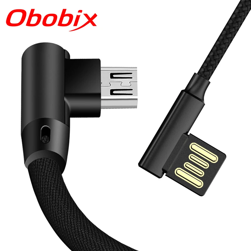 Кабель Obobix Micro USB для Xiaomi Redmi Note 5 двухсторонний кабель с налокотником Huawei Honor 8X