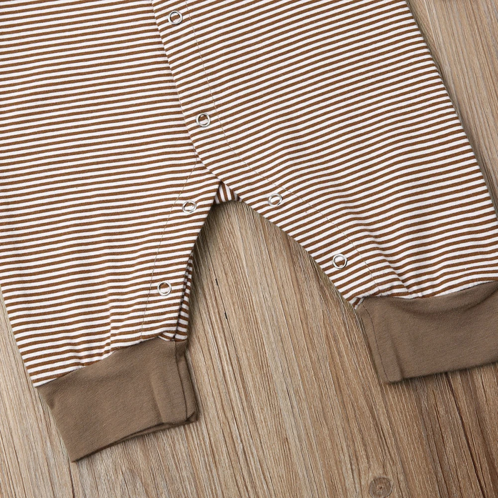 

Newborn Baby Girl Boy 0-18M Clothes Striped Long Sleeve Romper Jumpsuit Outfits Set
