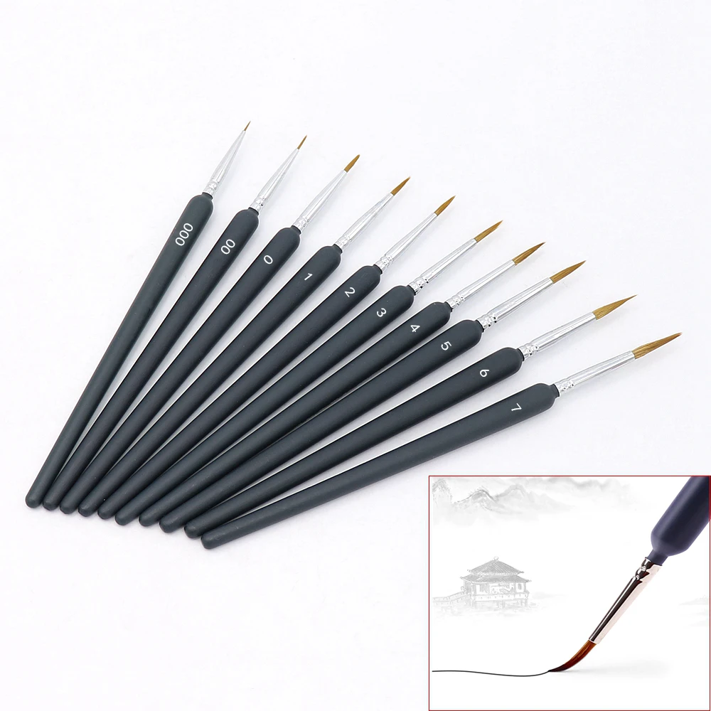 Extra fine weasel hair Hook line pen watercolor soft oil painting Hand Painted 00000 brush gouache acrylic stroke | Дом и сад