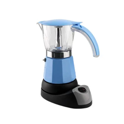 CUKYI электрическая кофеварка для эспрессо Moka кофейник итальянская кофеварка мокко 220 В плита Инструмент фильтр Перколятор кофейник - Цвет: Blue