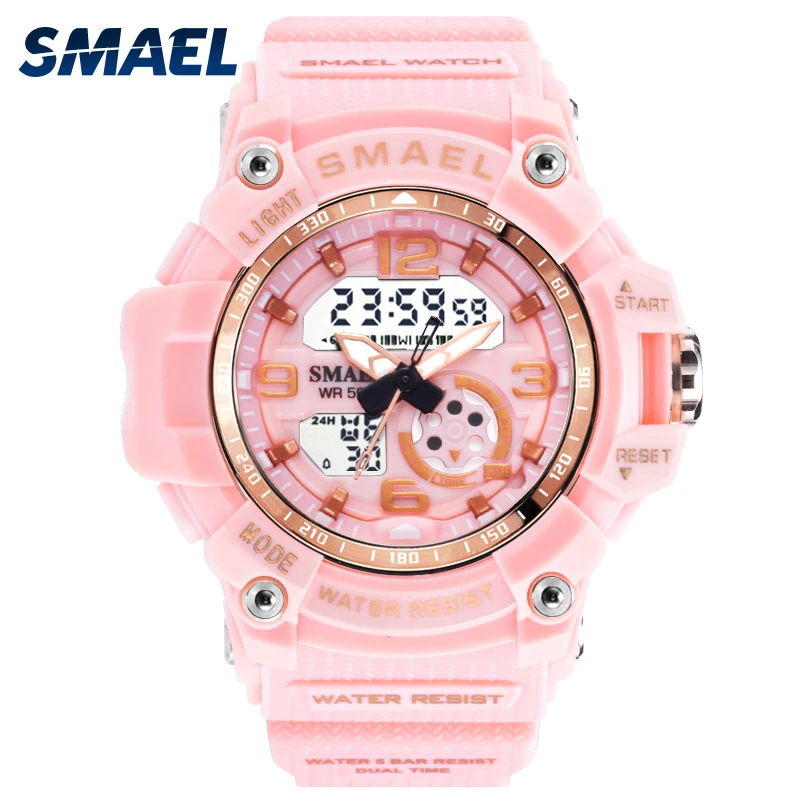 Часы наручные SMAEL женские спортивные цифровые светодиодные армейские в стиле