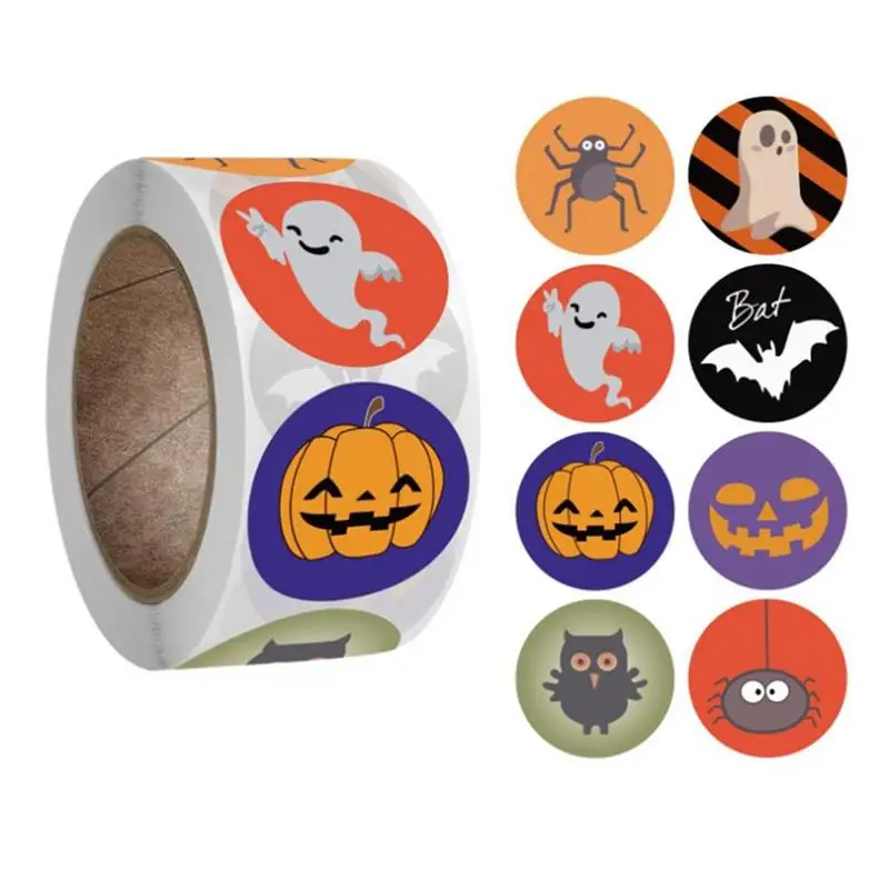 500Pcs/Roll Halloween Christmas Pumpkin Decor Labels Seal Stickers DIY Gift Paper Sticker | Party & Holiday Decorations