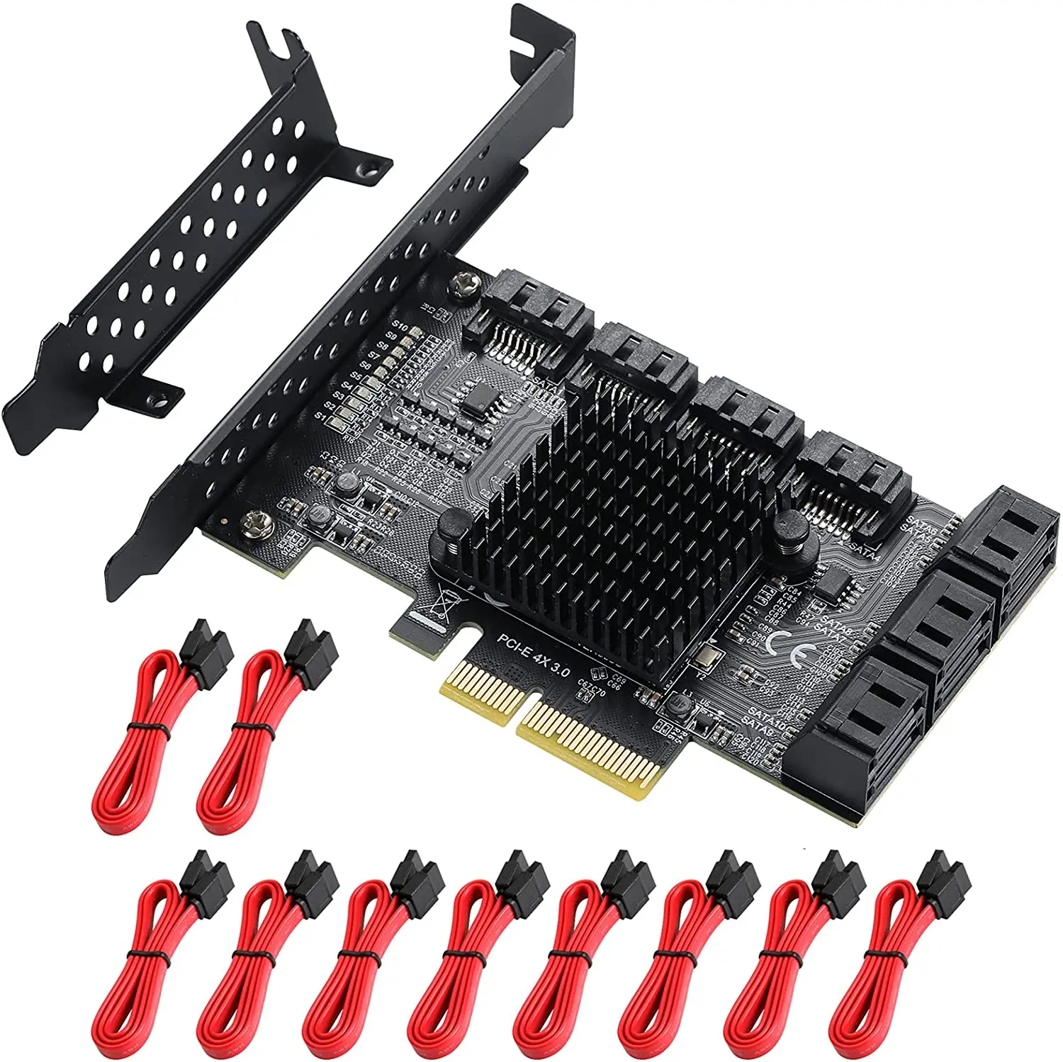 

Плата PCIE 4X SATA 10 портов, контроллер SATA 3,0 6 Гбит/с, плата расширения PCIe, без Raid, поддержка 10 устройств SATA 3,0 (чип: ASM1166)