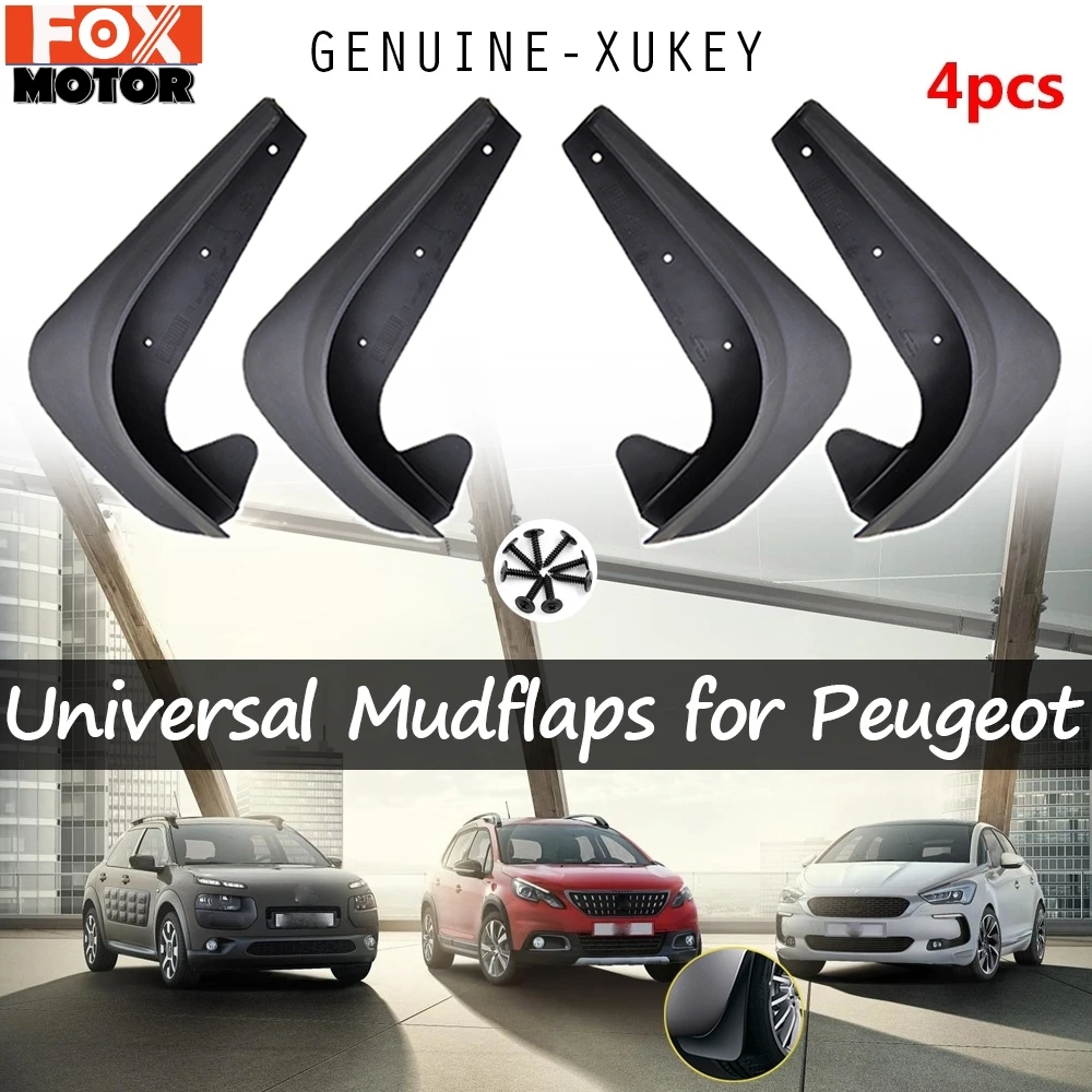 

4 шт. Универсальные Брызговики Передние Задние для Peugeot 107 108 207 208 407 Partner SD SW CC 206