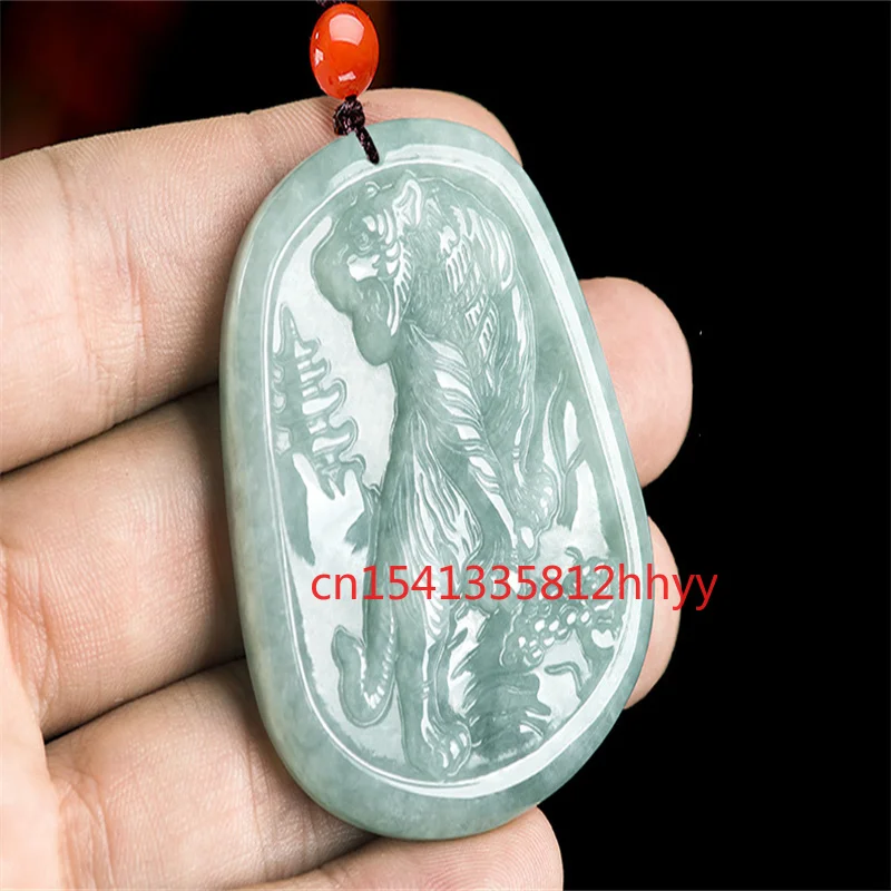 Лидер продаж натуральный ручной вырез изумруд Зодиак тигр Нефритовое ожерелье