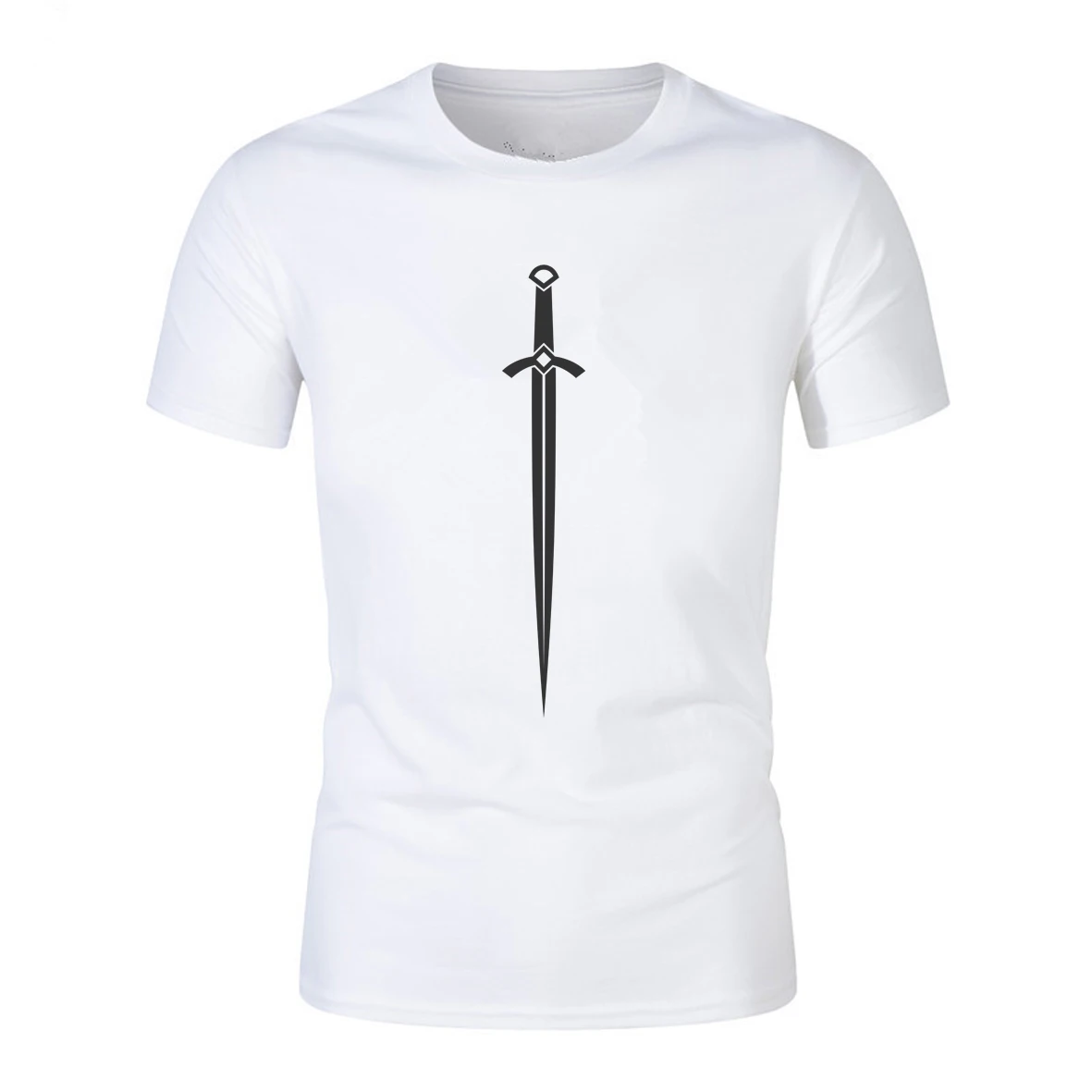Мужская хлопковая футболка с коротким рукавом и круглым вырезом|Мужские