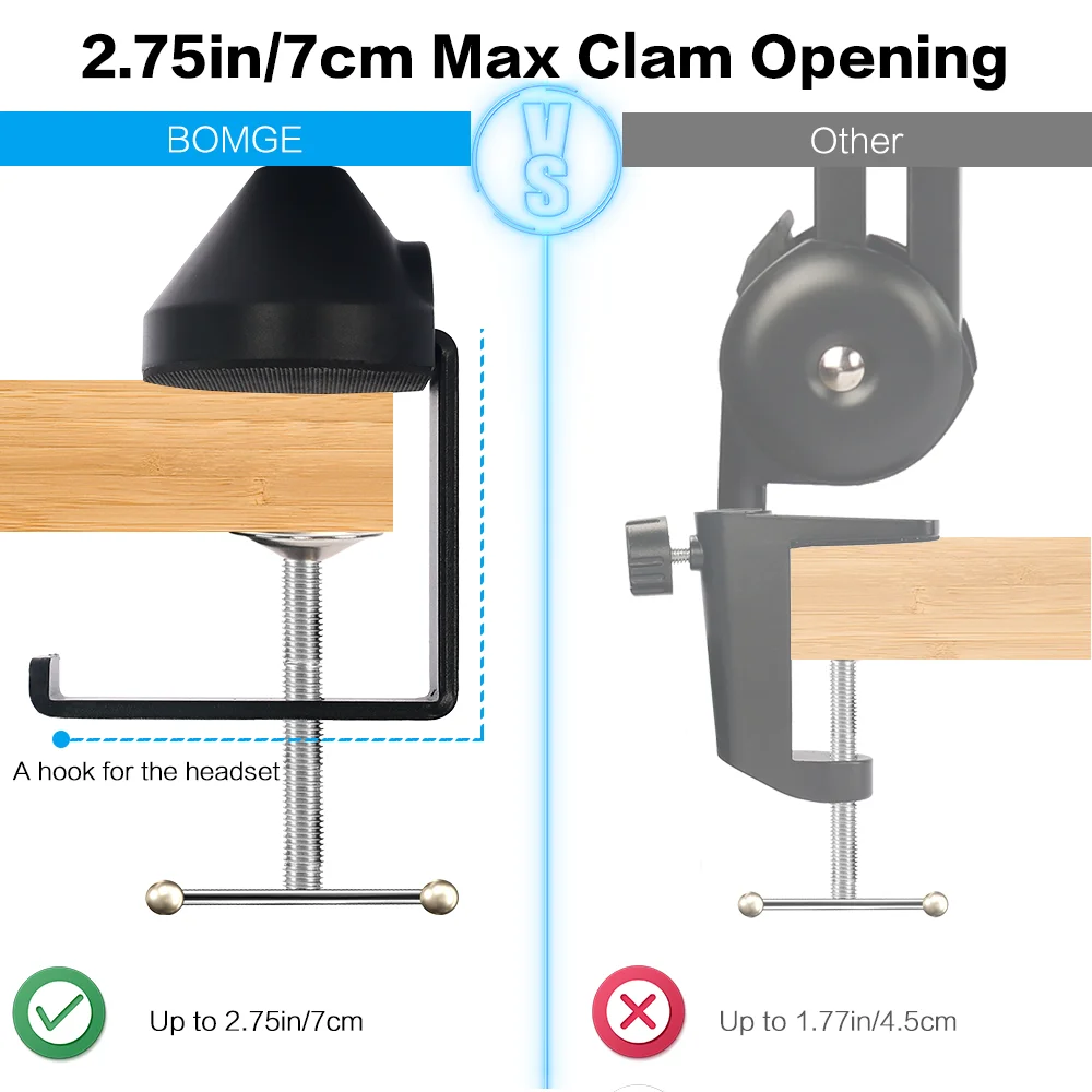 Стойка для микрофона BOMGE повышенной прочности регулируемая подвеска с ножницами