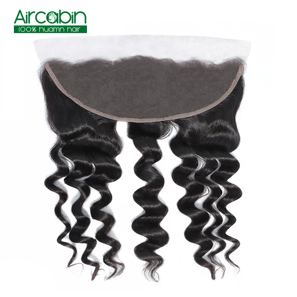 Aircabin 3 / 4 бразильские свободные глубокие волнистые пучки с фронтальной 100% Реми