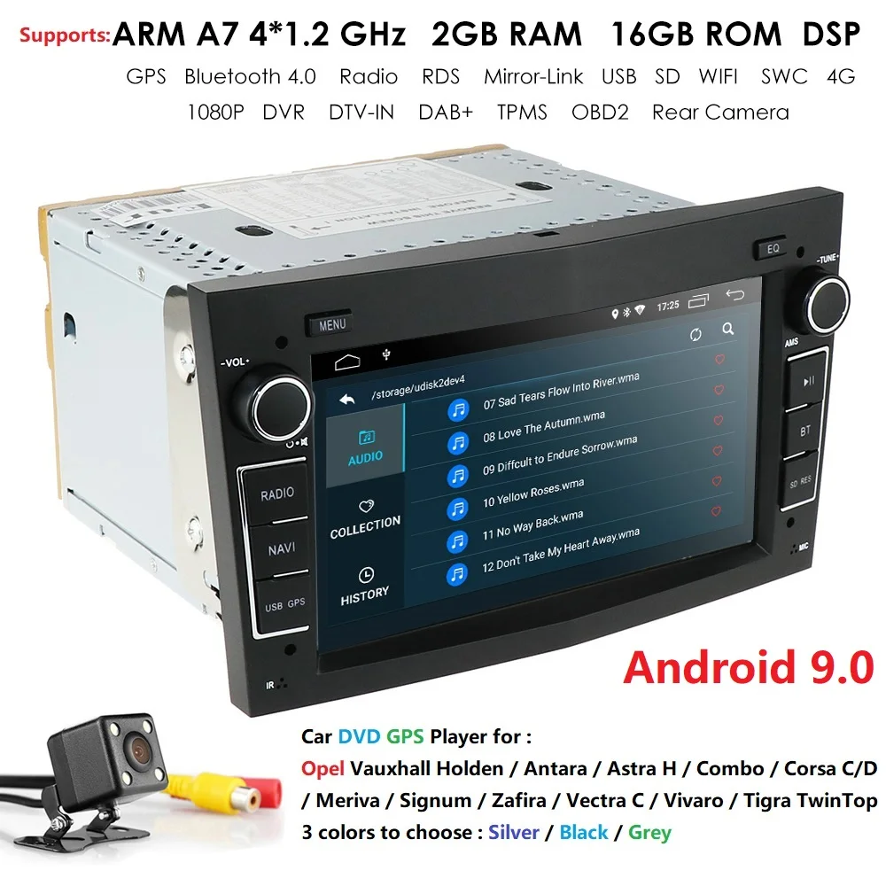 Автомобильный мультимедийный плеер gps Android 9,0 2 Din DVD Automotivo для OPEL/ASTRA/Zafira/Combo/Corsa/Antara/Vivaro радио FM OBD2 DVR dab