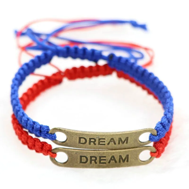 Браслет ручной работы с буквами мечты плетеный веревочный браслет для женщин и
