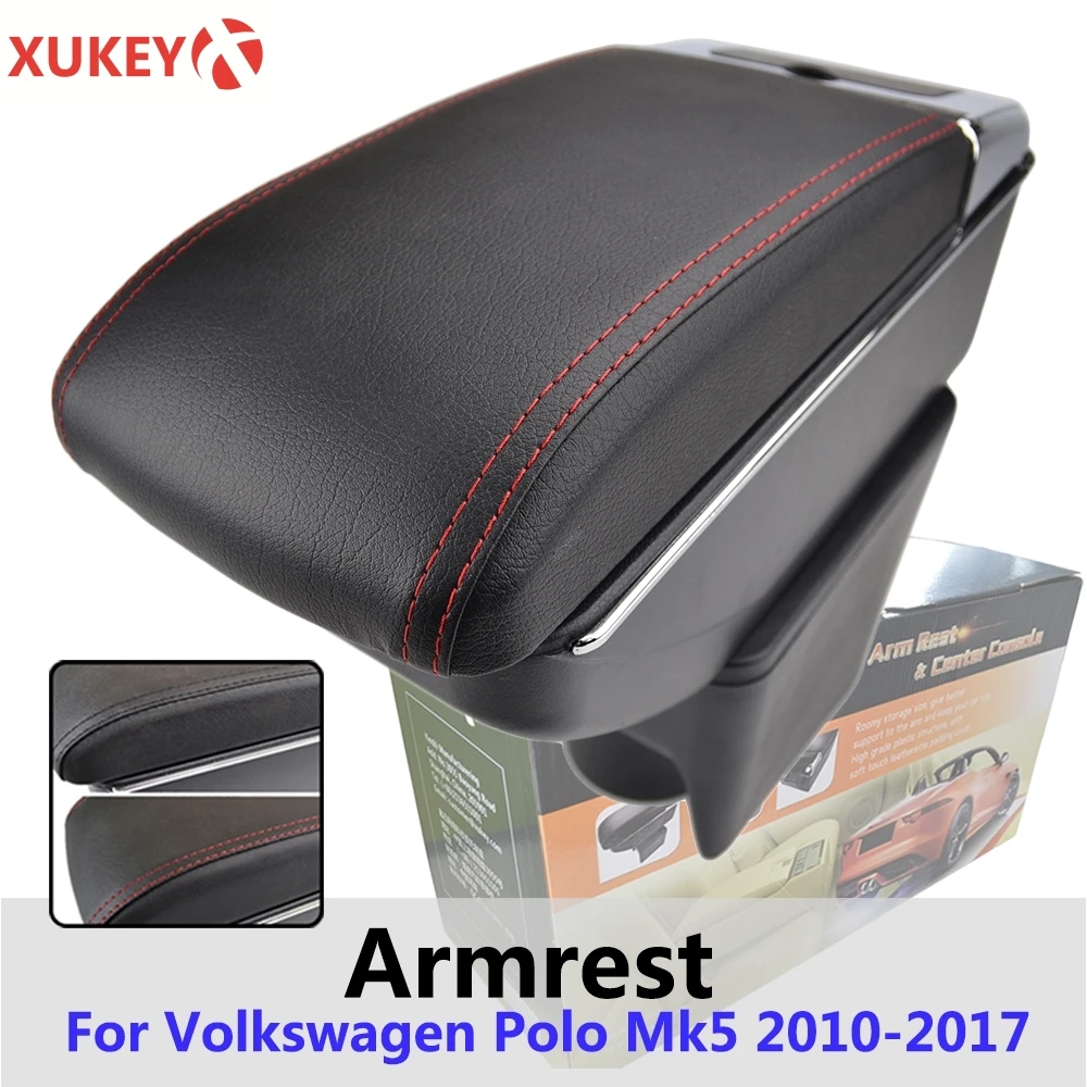 Xukey центральный подлокотник для Polo Vento 2010 2017 консоль Центр черный ящик хранения