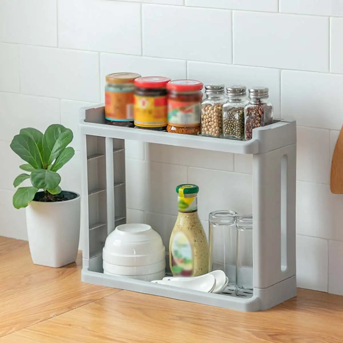 

SLIM SLIDE OUT KITCHEN TROLLEY BATHROOM RACK HOLDER STORAGE SHELF ON WHEELS