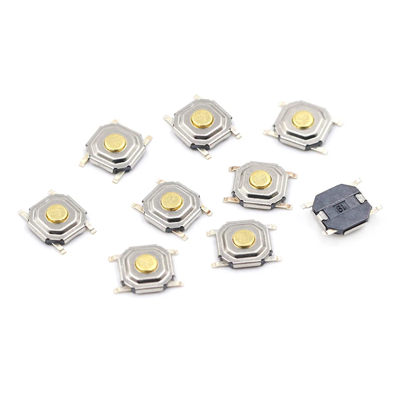 100 шт./лот SMD 4*4*1 5 мм 4x4x1.5мм тактильная тактовая кнопка Микро Переключатель