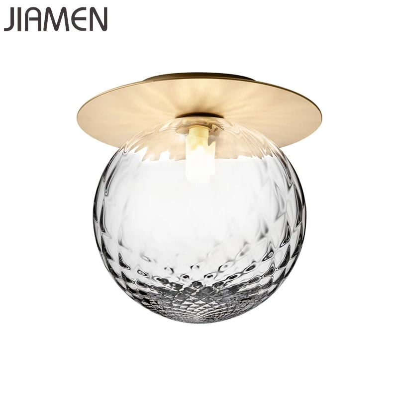 

JIAMEN Modern Simple Glass Ceiling Light Fixtures for Home Bedroom Corridor Stairs Aisle Bathroom Loft Decor led Lamp Luminaire