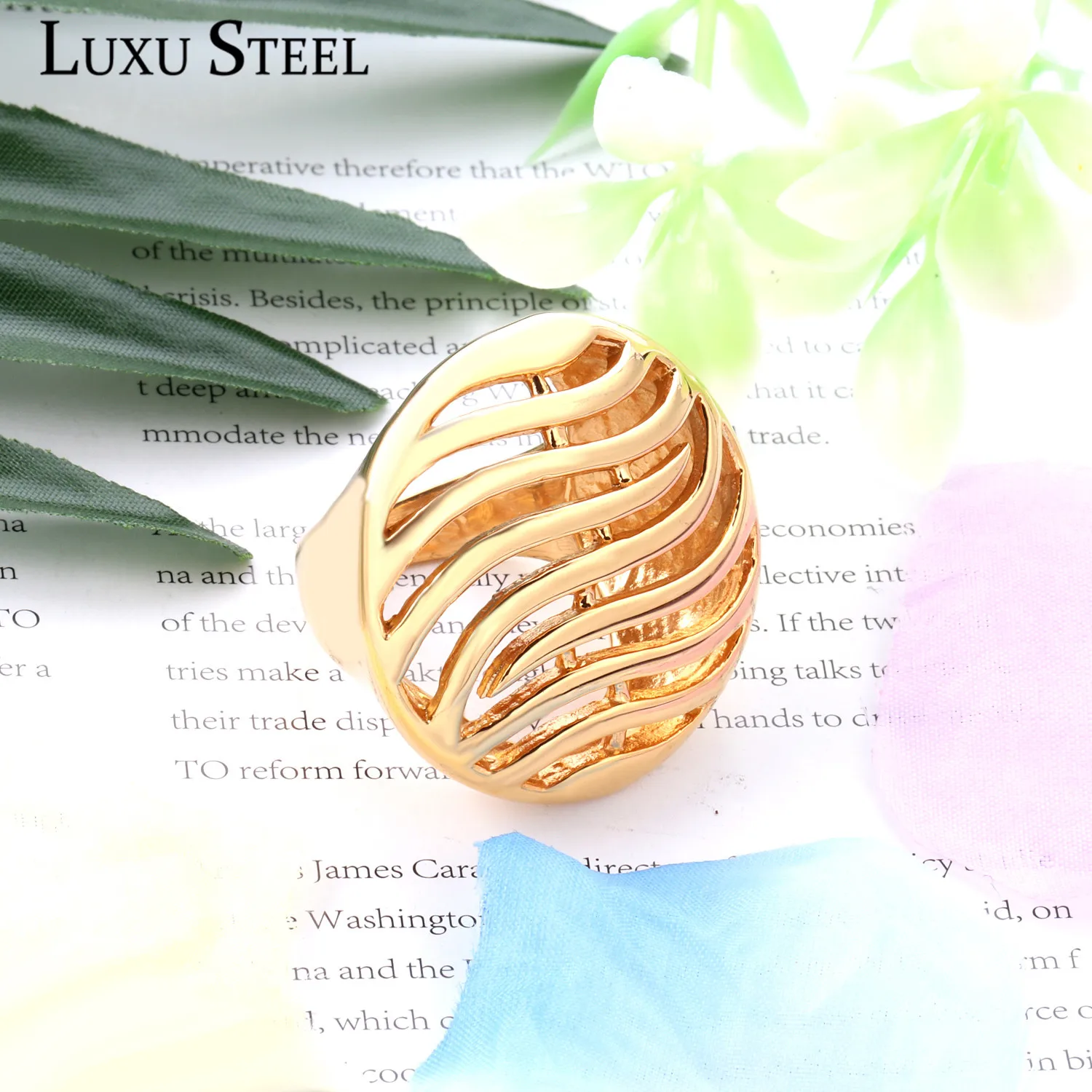 LUXUSTEEL круглые золотые кольца для монет женщин ювелирные изделия на палец anillos