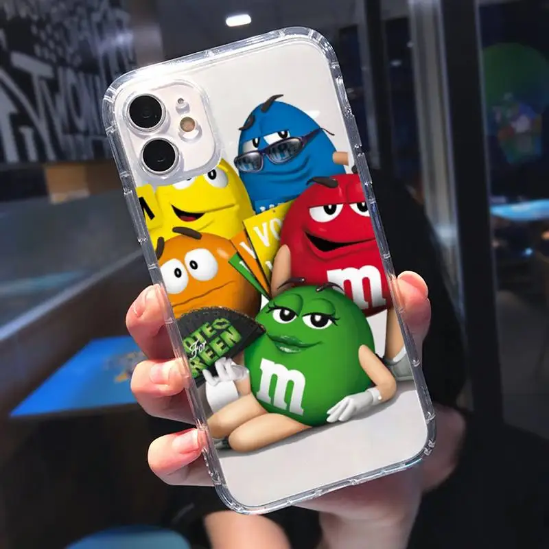 

M&M's Chocolate Nutella Bottle Phone Case Transparent for iPhone 6 7 8 11 12 s mini pro X XS XR MAX Plus