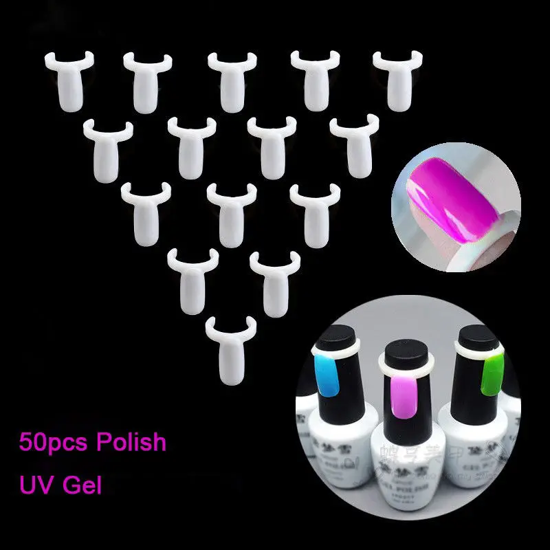 

50/Pcs/pack Acrylic Full Nail Polish UV Gel Color Pops Display Natural Nail Art Ring Style Nail Tips Chart Full Nail