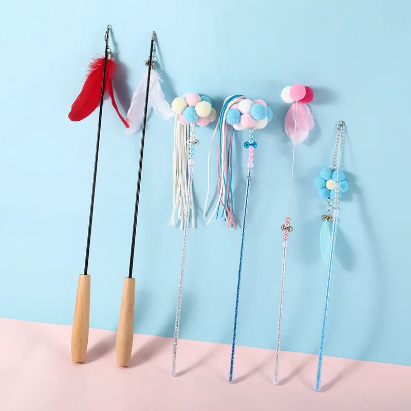 

Горячая Распродажа игрушки для кошек, случайный цвет, сделайте кошек, перо, черная цветная палка, как птицы с маленьким натуральным колоколь...