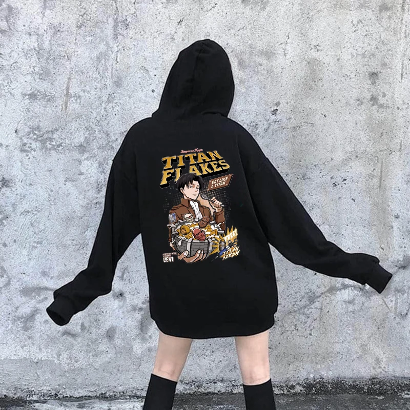 

Женская толстовка с капюшоном на молнии и принтом «атака на Титанов»