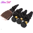 Бразильские волосы, волосы, свободные волнистые волосы, 4 пряди волос с застежкой, 4x4, индивидуальные 100% человеческие волосы от 8 до 28 дюймов, не Реми