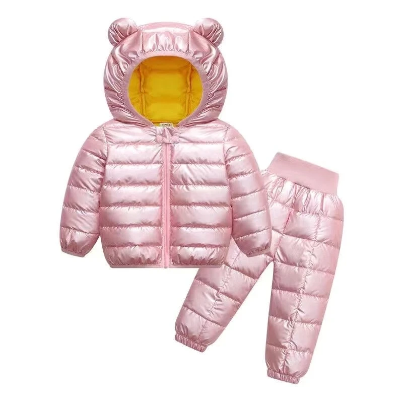 Kids Jackets+Pants Sets 2pcs Winter Autumn Boys Hooded Coat Warm Pants Girls Jacket Toddler Infant Clothes Suit Children Costume |