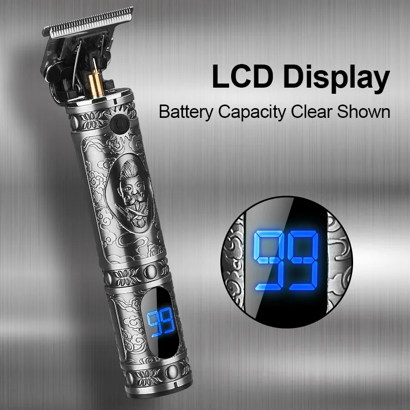 LCD Display Hair-Trimmer Electric Hair Clipper Shaver Trimmer Cordless Shaver Home or Salon Trimmer 0mm Men Hair Cutting Machine enlarge