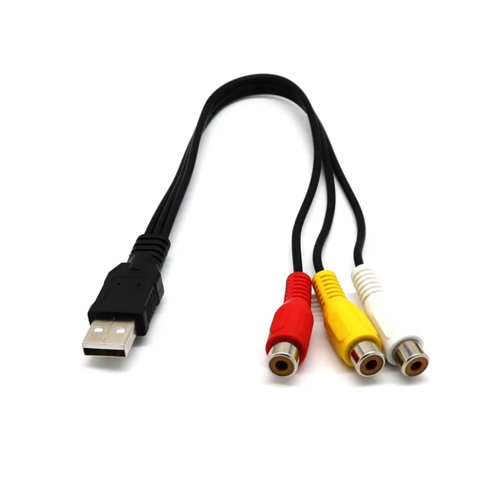 1 5 м футов USB штекер А-3 RCA AV A/V ТВ адаптер Шнур кабель на 3RCA аудио-видео для