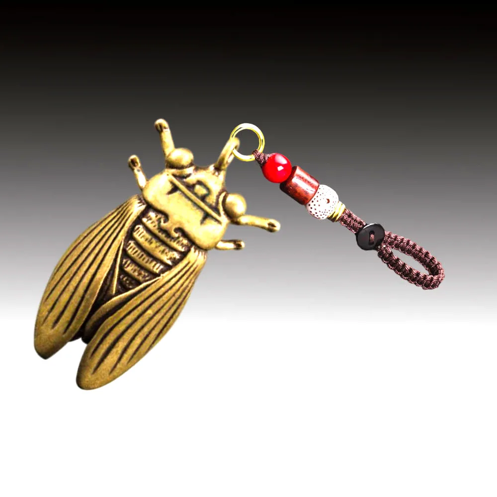 

Collection Brass Cicadas Solid Pendants Insects Fine Carvings Chinese Crafts Gifts Home Decoration Sculpture