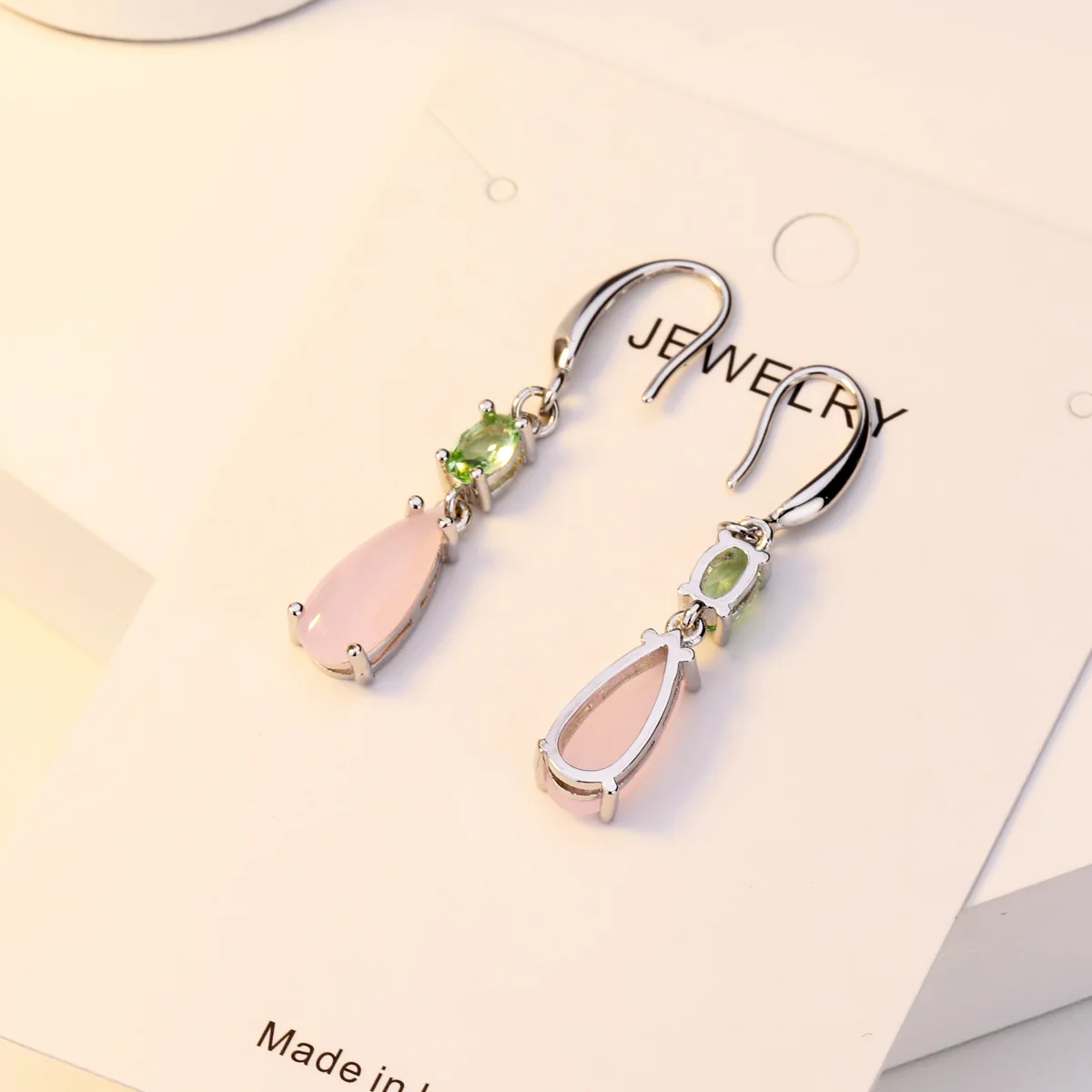 

Natural Peridot Earrings Creative Korean Fashion Rhinestone Paved 925 Sterling Silver Earings Jewelry Bijoux ear ring